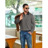COOFANDY Mens Long Sleeve Polo Shirts Casual Sweatshirt Cotton Golf T Shirt(Dark Gray)