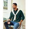 COOFANDY Mens Long Sleeve Polo Shirts Casual Sweatshirt Cotton Golf T Shirt(Green)