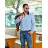 COOFANDY Mens Long Sleeve Polo Shirts Casual Sweatshirt Cotton Golf T Shirt(Light Blue)