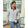 COOFANDY Mens Long Sleeve Polo Shirts Casual Sweatshirt Cotton Golf T Shirt(Light Gray)