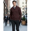 COOFANDY Mens Zip up Sweater Casual Knitted Cardigan Sweater Stand Collar(Brown)