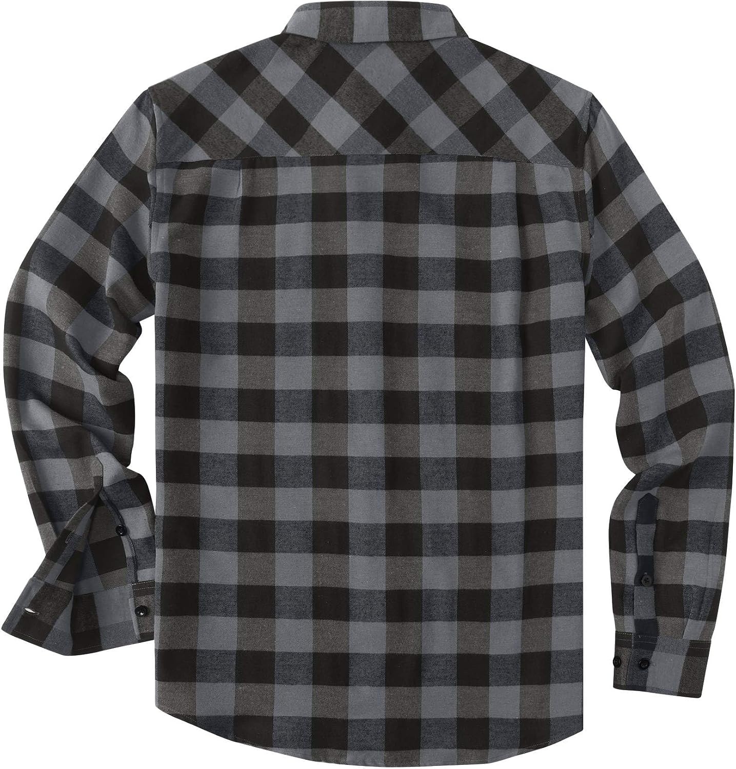 image:imageCOOFANDY Mens Flannel Shirts Long Sleeve Plaid Casual Button Down ShirtBuffalo Black Gray