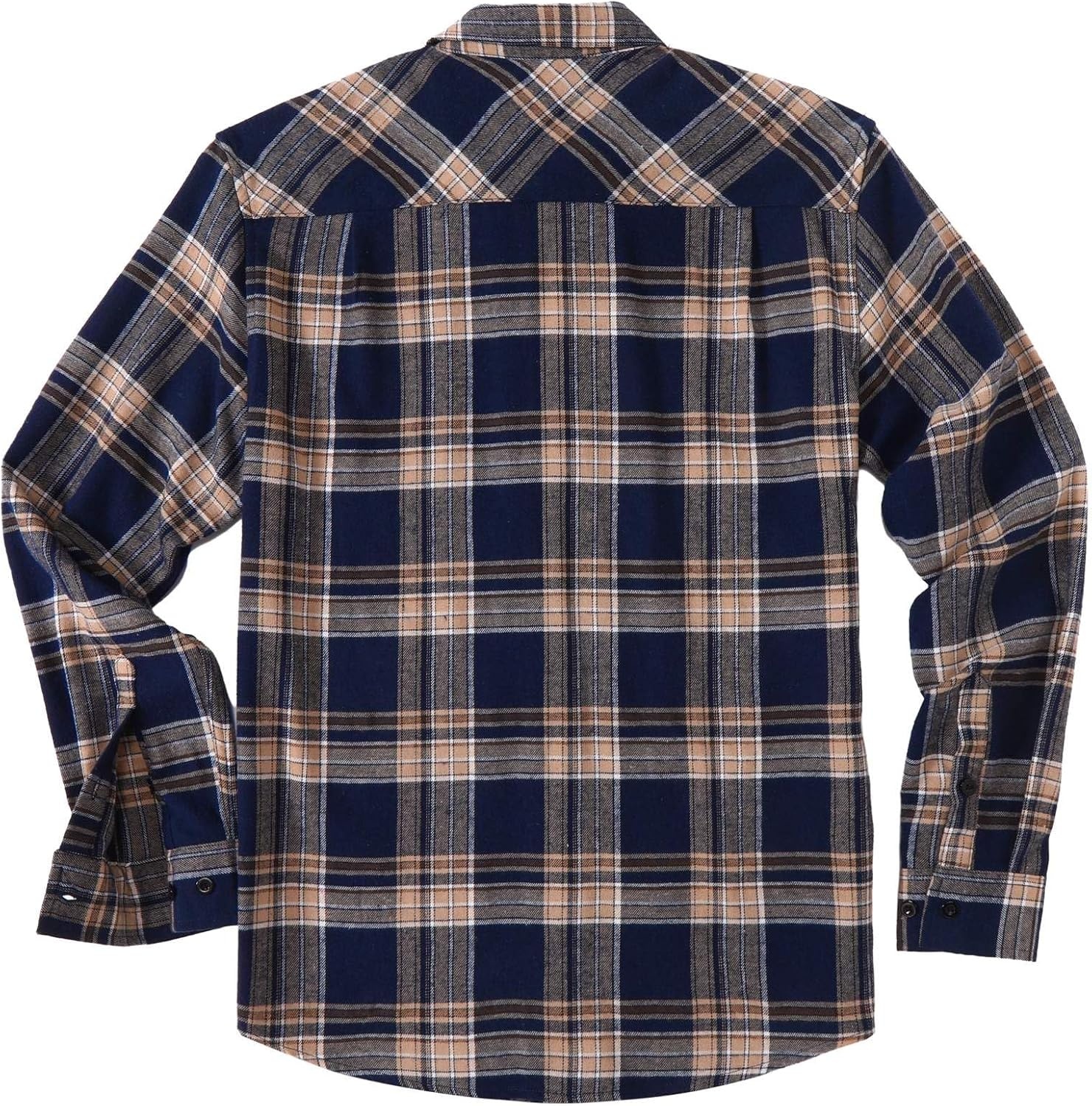 image:imageCOOFANDY Mens Flannel Shirts Long Sleeve Plaid Casual Button Down ShirtPlaid Navy Khaki