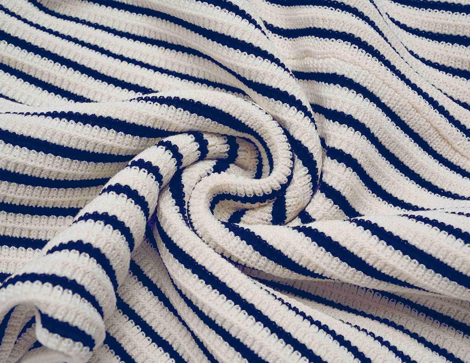 image:imageCOOFANDY Mens Knit Button Down Shirts Short Sleeve Polo Shirt Vintage Striped Casual ShirtsNavy Blue Beige