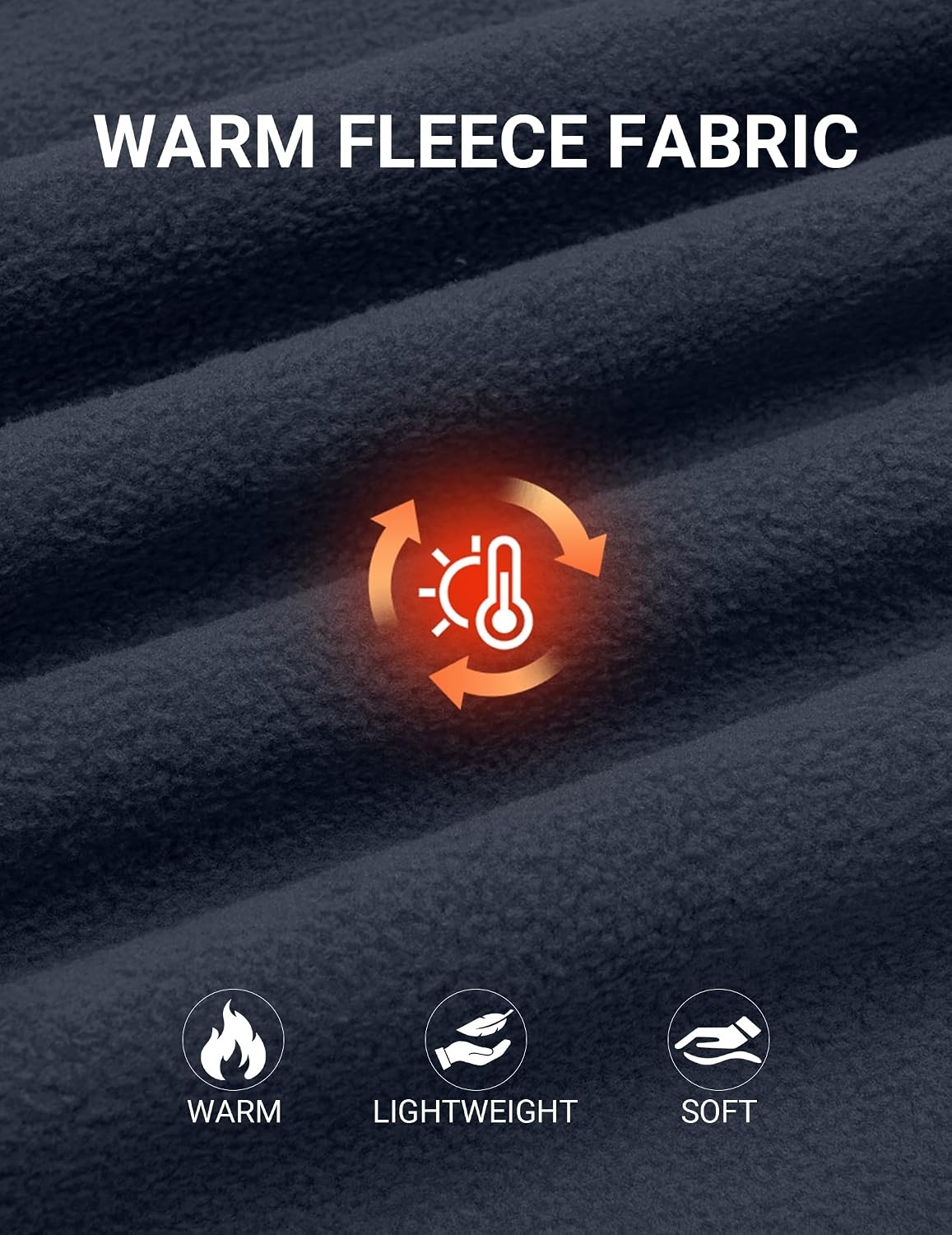 image:imageCOOFANDY Mens Polar Fleece Vest Lightweight Sleeveless Zip Up Jacket WarmDark Blue