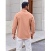 COOFANDY Mens Button Down Shirt Casual Untucked Shirts Long Sleeve Dress Shirt with Pocket(Pink)