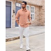 COOFANDY Mens Button Down Shirt Casual Untucked Shirts Long Sleeve Dress Shirt with Pocket(Pink)