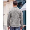 COOFANDY Men’s Casual Pullover Sweater Quarter Button Fleece Sweatshirt Knitted Thermal Sweaters(Light Heather Gray)