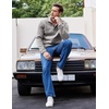 COOFANDY Men’s Casual Pullover Sweater Quarter Button Fleece Sweatshirt Knitted Thermal Sweaters(Light Heather Gray)