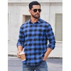 COOFANDY Mens Flannel Shirts Long Sleeve Plaid Casual Button Down Shirt(Buffalo Black Blue)