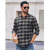 COOFANDY Mens Flannel Shirts Long Sleeve Plaid Casual Button Down Shirt(Buffalo Black Gray)