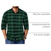 COOFANDY Mens Flannel Shirts Long Sleeve Plaid Casual Button Down Shirt(Buffalo Black Green)