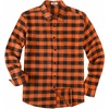 COOFANDY Mens Flannel Shirts Long Sleeve Plaid Casual Button Down Shirt(Buffalo Black Orange)