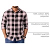 COOFANDY Mens Flannel Shirts Long Sleeve Plaid Casual Button Down Shirt(Buffalo Black Pink)