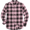 COOFANDY Mens Flannel Shirts Long Sleeve Plaid Casual Button Down Shirt(Buffalo Black Pink)