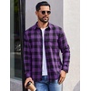 COOFANDY Mens Flannel Shirts Long Sleeve Plaid Casual Button Down Shirt(Buffalo Black Purple)