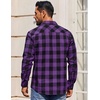 COOFANDY Mens Flannel Shirts Long Sleeve Plaid Casual Button Down Shirt(Buffalo Black Purple)
