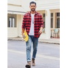 COOFANDY Mens Flannel Shirts Long Sleeve Plaid Casual Button Down Shirt(Buffalo Black Red)