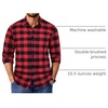 COOFANDY Mens Flannel Shirts Long Sleeve Plaid Casual Button Down Shirt(Buffalo Black Red)