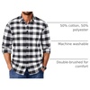 COOFANDY Mens Flannel Shirts Long Sleeve Plaid Casual Button Down Shirt(Buffalo Black White)