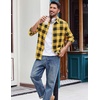 COOFANDY Mens Flannel Shirts Long Sleeve Plaid Casual Button Down Shirt(Buffalo Black Yellow)