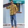 COOFANDY Mens Flannel Shirts Long Sleeve Plaid Casual Button Down Shirt(Buffalo Black Yellow)