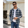 COOFANDY Mens Flannel Shirts Long Sleeve Plaid Casual Button Down Shirt(Plaid – Blue White)