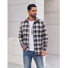 COOFANDY Mens Flannel Shirts Long Sleeve Plaid Casual Button Down Shirt(Plaid- Navy Coffee)