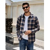 COOFANDY Mens Flannel Shirts Long Sleeve Plaid Casual Button Down Shirt(Plaid- Navy Khaki)