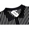 COOFANDY Mens Knit Button Down Shirts Short Sleeve Polo Shirt Vintage Striped Casual Shirts(Black White Stripe)