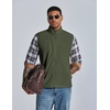 COOFANDY Men’s Polar Fleece Vest Lightweight Sleeveless Zip Up Jacket Warm(Army Green 02)