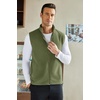COOFANDY Men’s Polar Fleece Vest Lightweight Sleeveless Zip Up Jacket Warm(Army Green)