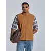 COOFANDY Men’s Polar Fleece Vest Lightweight Sleeveless Zip Up Jacket Warm(Brown)