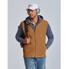 COOFANDY Men’s Polar Fleece Vest Lightweight Sleeveless Zip Up Jacket Warm(Brown)