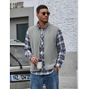 COOFANDY Men’s Polar Fleece Vest Lightweight Sleeveless Zip Up Jacket Warm(Light Grey)