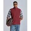 COOFANDY Men’s Polar Fleece Vest Lightweight Sleeveless Zip Up Jacket Warm(Wine Red)