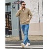 COOFANDY Mens Quarter Zip Pullover Sweatshirt Fleece-Lined Casual Sweater(Khaki)