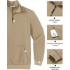 COOFANDY Mens Quarter Zip Pullover Sweatshirt Fleece-Lined Casual Sweater(Khaki)