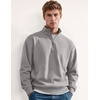 COOFANDY Mens Quarter Zip Pullover Sweatshirt Fleece-Lined Casual Sweater(Light Gray)
