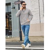 COOFANDY Mens Quarter Zip Pullover Sweatshirt Fleece-Lined Casual Sweater(Light Gray)