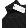 COOFANDY Men’s Slim Fit Turtleneck Sweater Casual Twisted Knitted Pullover(01-black)