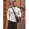 COOFANDY Men’s Slim Fit Turtleneck Sweater Casual Twisted Knitted Pullover(01-white)