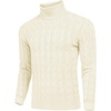 COOFANDY Men’s Slim Fit Turtleneck Sweater Casual Twisted Knitted Pullover(Apricot)