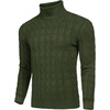 COOFANDY Men’s Slim Fit Turtleneck Sweater Casual Twisted Knitted Pullover(Army Green)