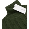 COOFANDY Men’s Slim Fit Turtleneck Sweater Casual Twisted Knitted Pullover(Army Green)