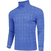 COOFANDY Men’s Slim Fit Turtleneck Sweater Casual Twisted Knitted Pullover(Blue)