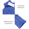 COOFANDY Men’s Slim Fit Turtleneck Sweater Casual Twisted Knitted Pullover(Blue)