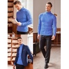 COOFANDY Men’s Slim Fit Turtleneck Sweater Casual Twisted Knitted Pullover(Blue)