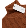 COOFANDY Men’s Slim Fit Turtleneck Sweater Casual Twisted Knitted Pullover(Brown)
