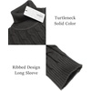 COOFANDY Men’s Slim Fit Turtleneck Sweater Casual Twisted Knitted Pullover(Charcoal Grey)